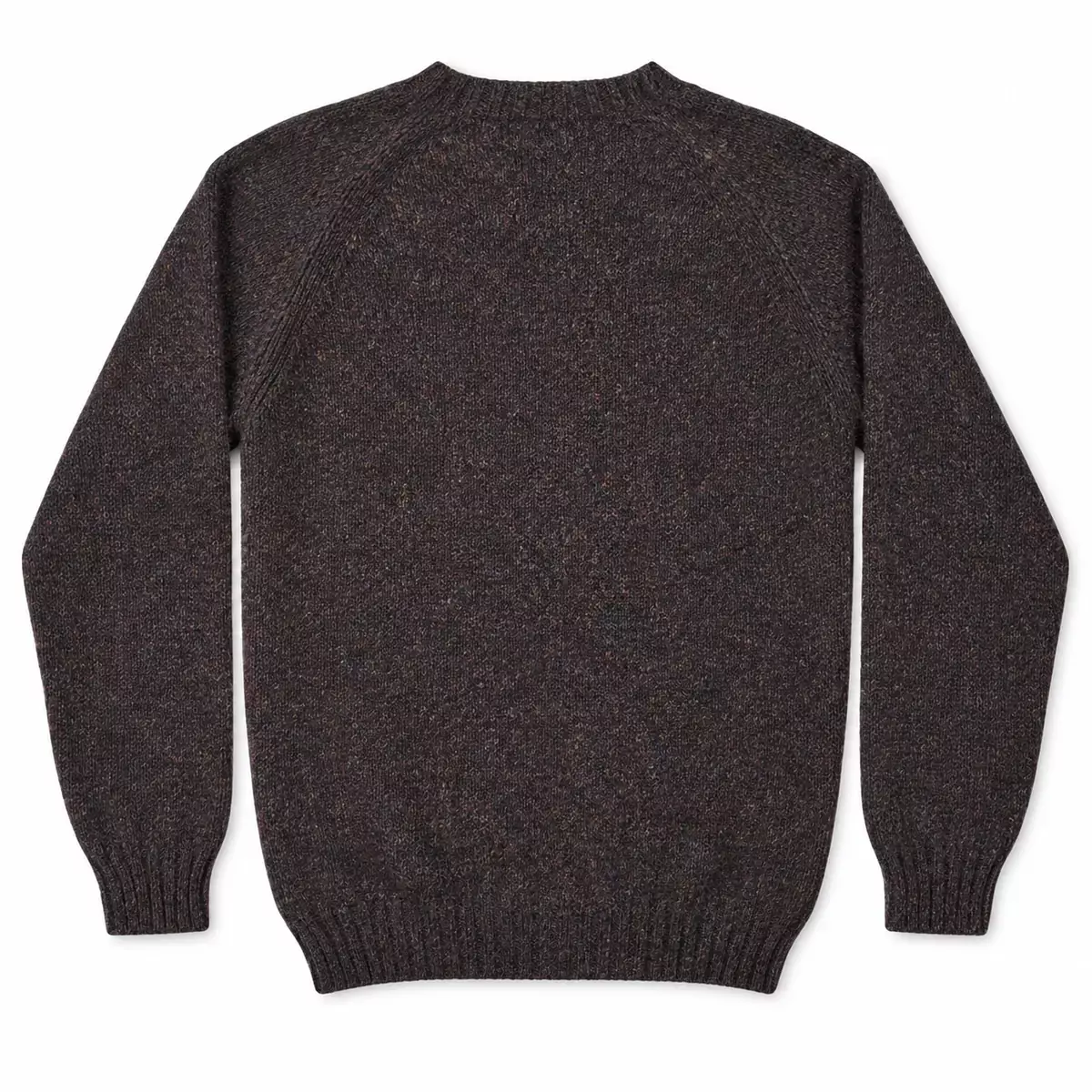 Harley of Scotland Herrenpullover Dunkelbraun bunt meliert Rückansicht